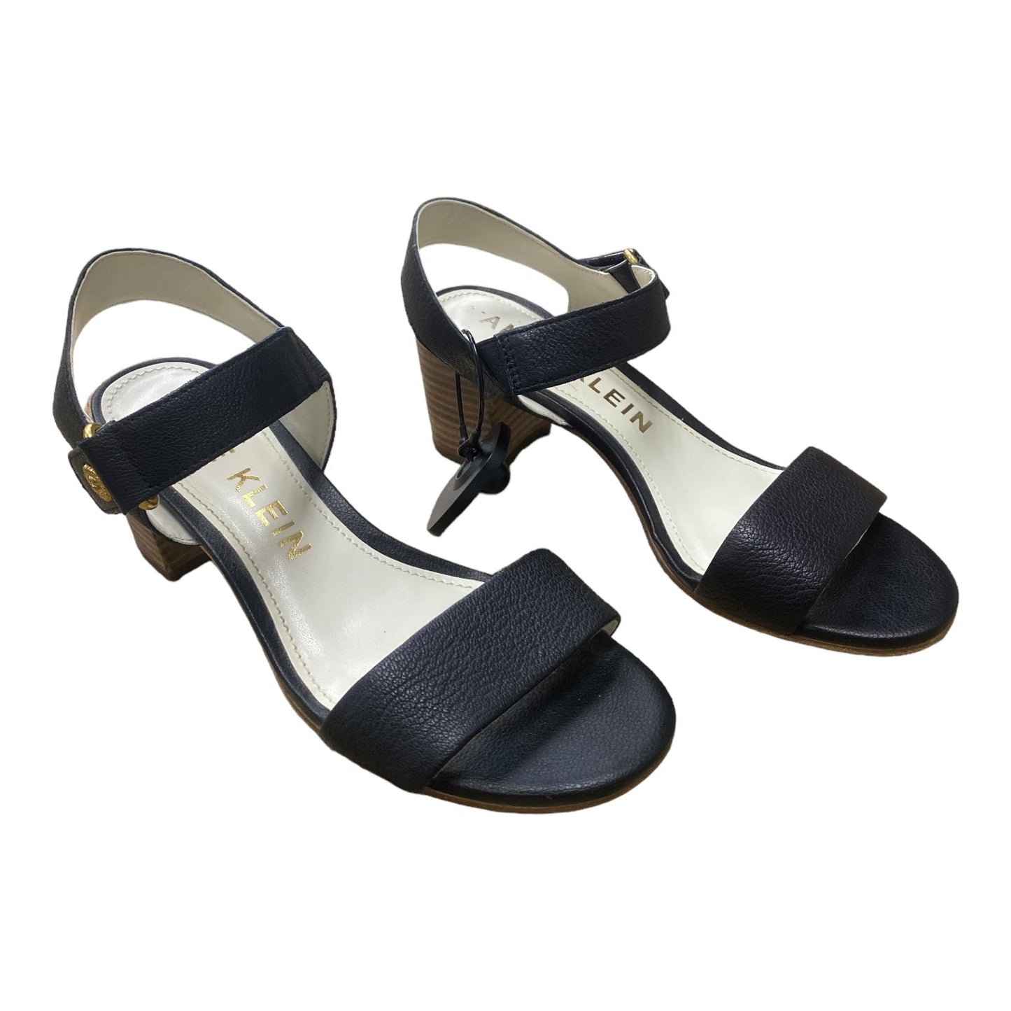 Black Sandals Heels Block Anne Klein, Size 7.5