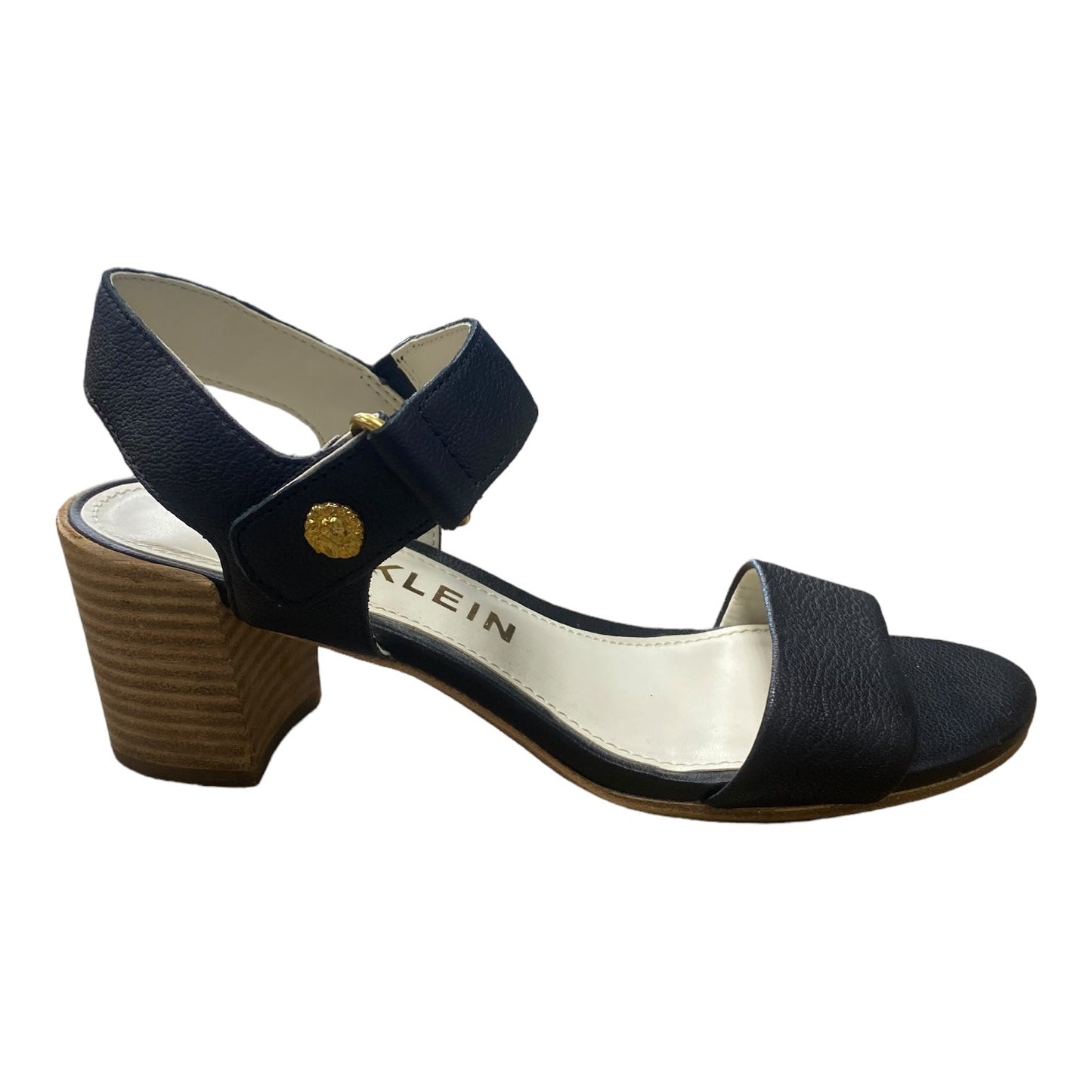 Black Sandals Heels Block Anne Klein, Size 7.5