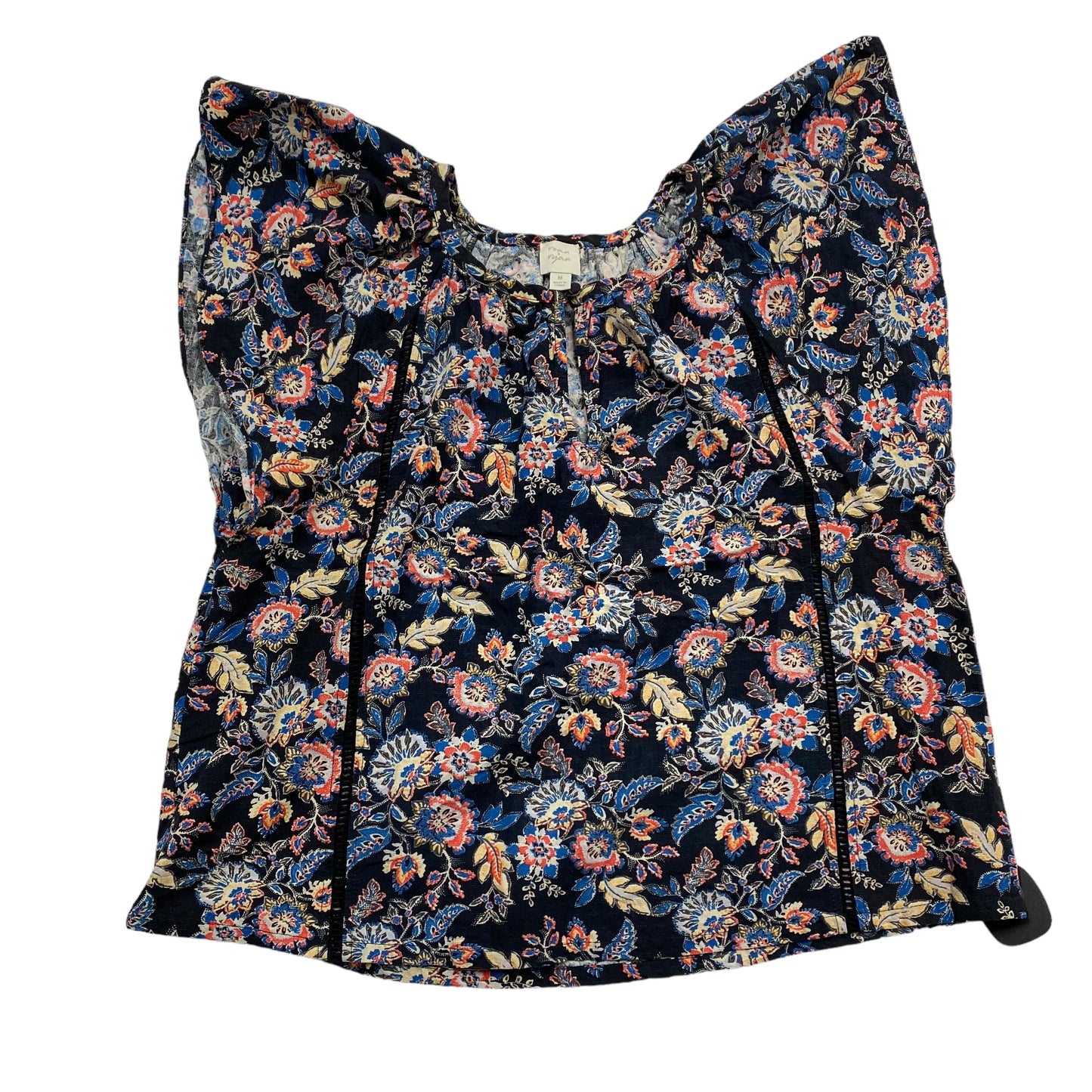 Floral Print Top Sleeveless Cmb, Size M