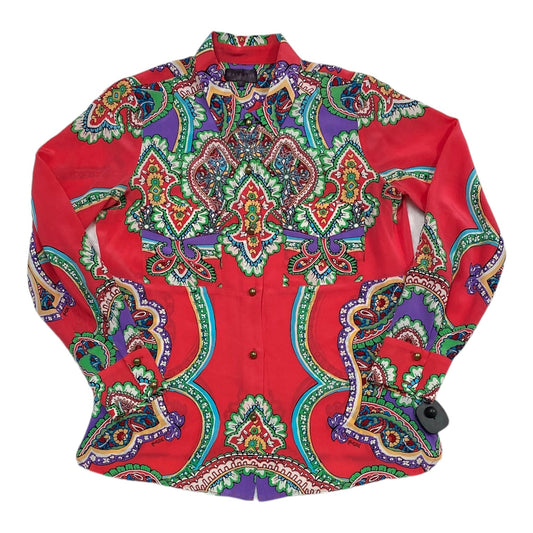 Multi-colored Top Long Sleeve Designer Hale Bob, Size S