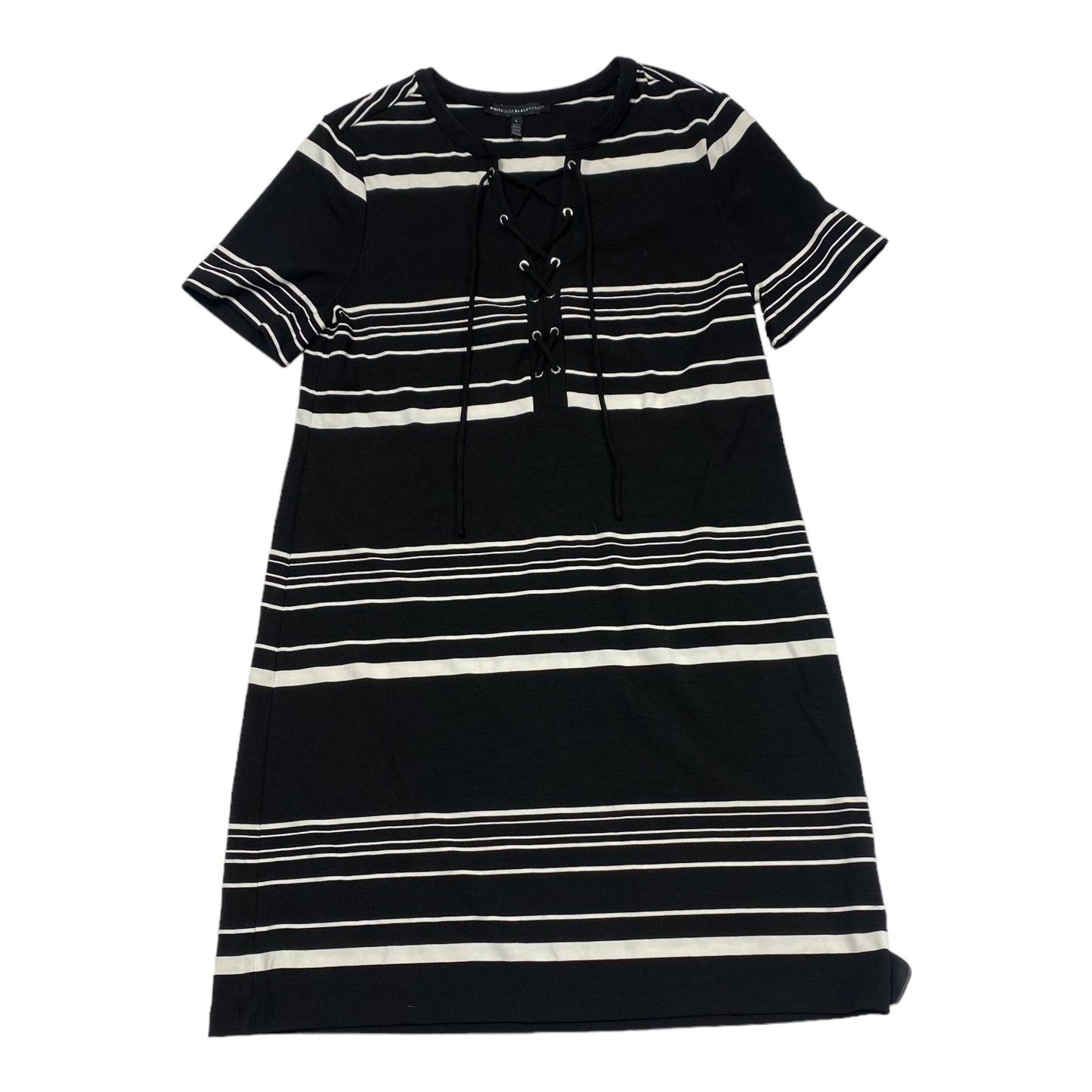 Dress Casual Midi By White House Black Market In Black & White, Size: L