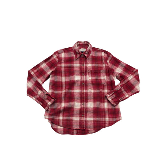 Top Long Sleeve By Universal Thread In Plaid Pattern, Size: Xs