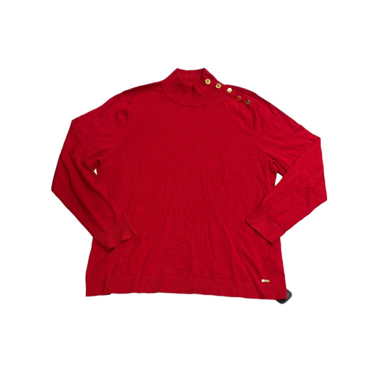 Sweater By Calvin Klein In Gold & Red, Size: Xl