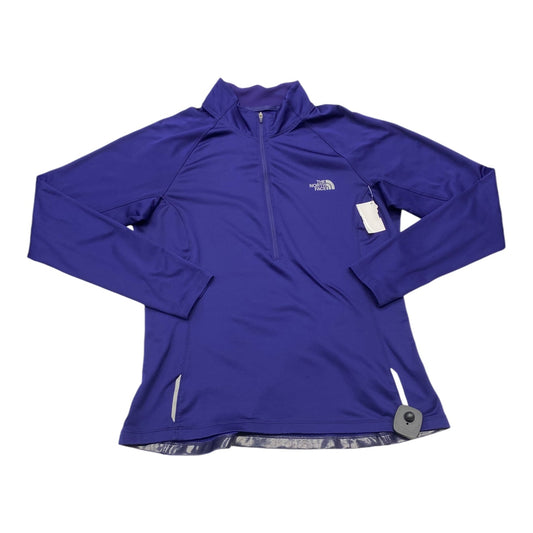 Athletic Top Long Sleeve Collar By The North Face In Purple, Size: L