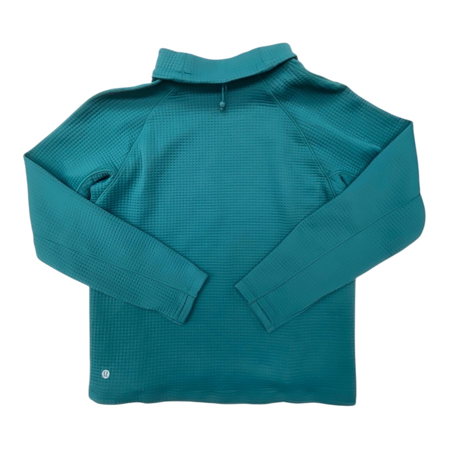 Athletic Top Long Sleeve Collar By Lululemon In Teal, Size: 6