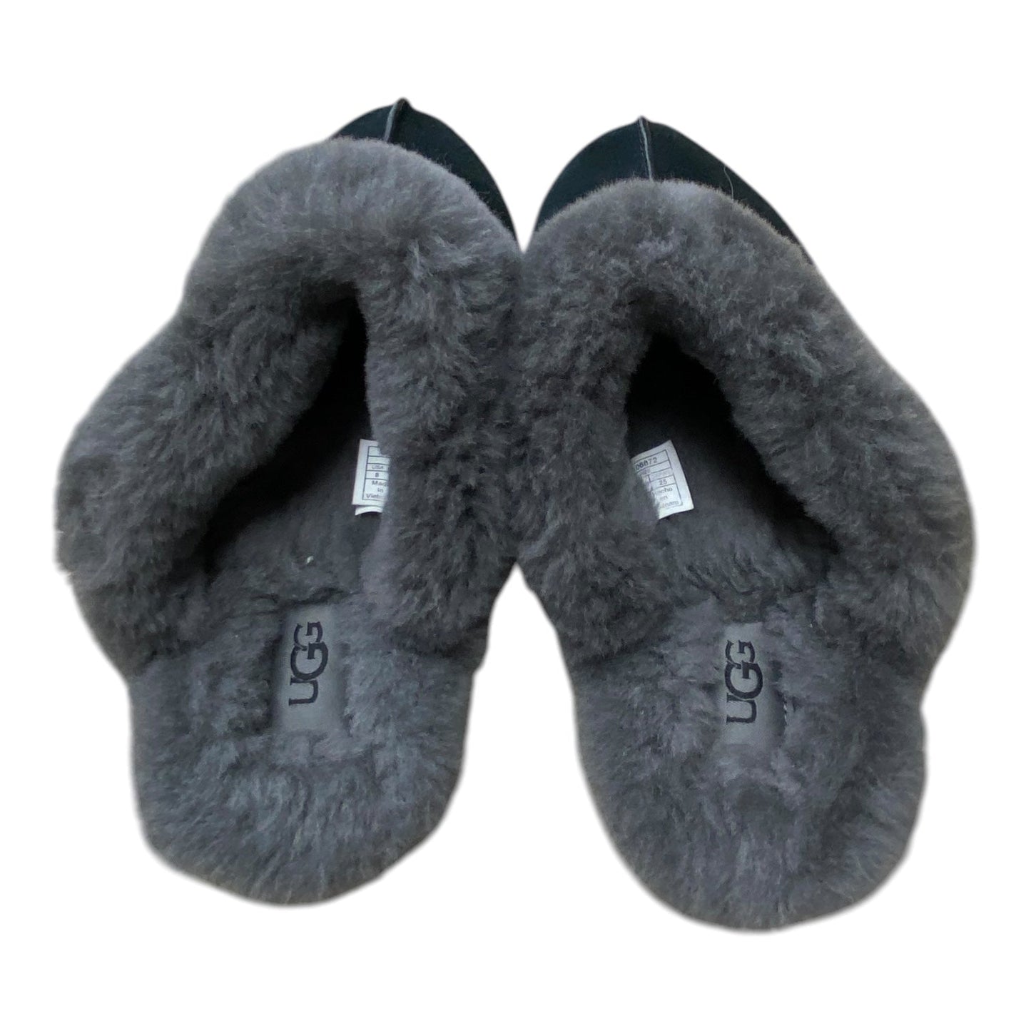 Slippers Designer By Ugg In Black & Grey Size 8