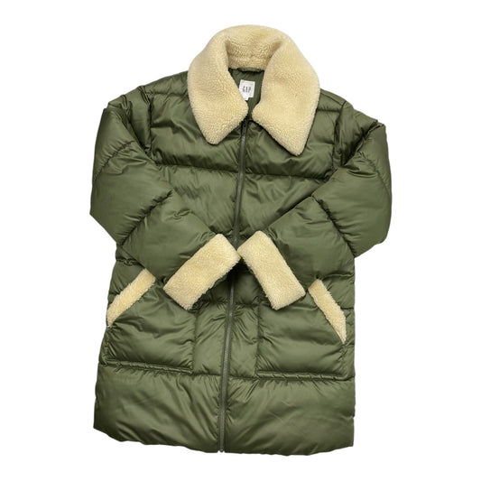 Coat Puffer & Quilted By Gap In Green & Tan, Size: L