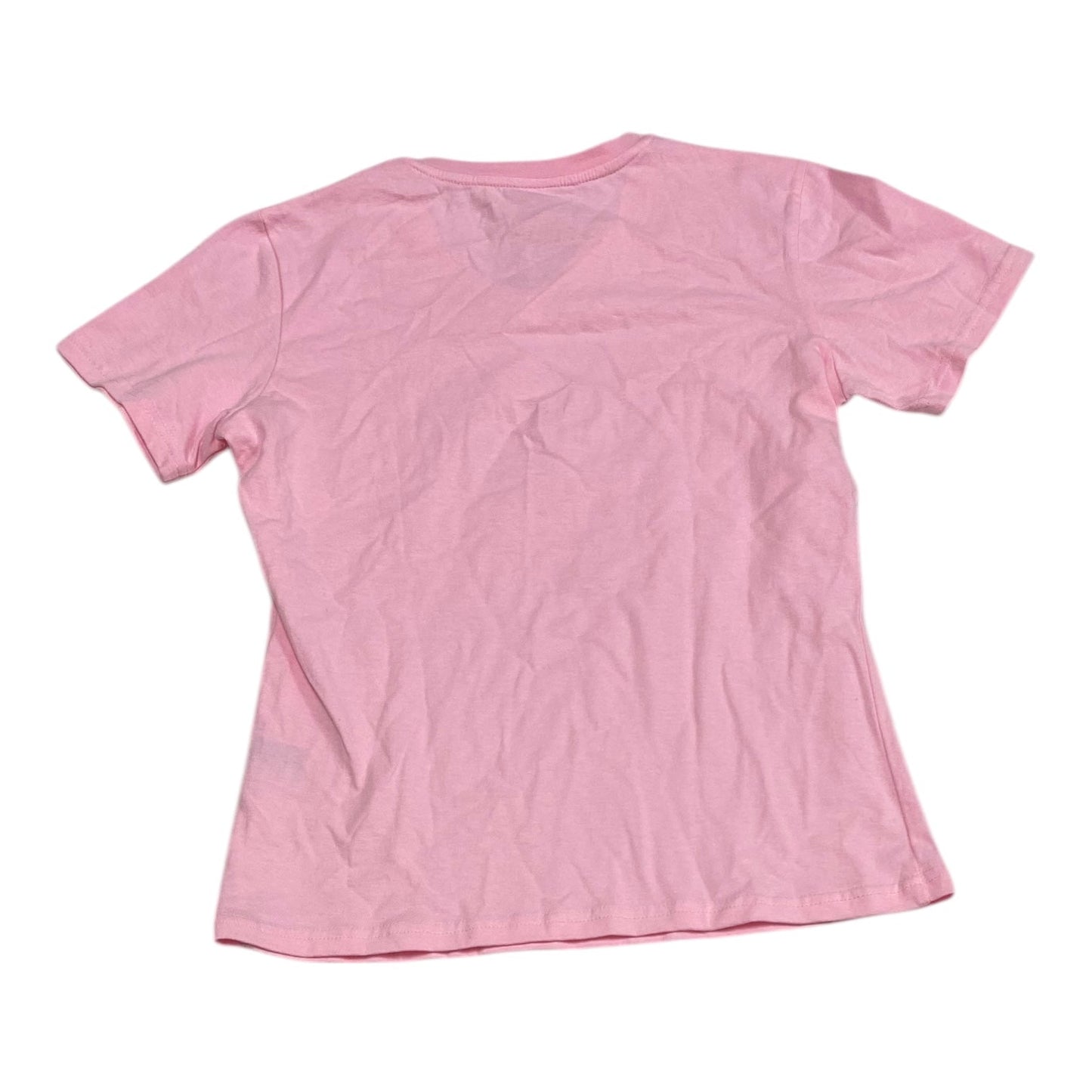 Athletic Top Short Sleeve By Nike In Pink & White, Size: M