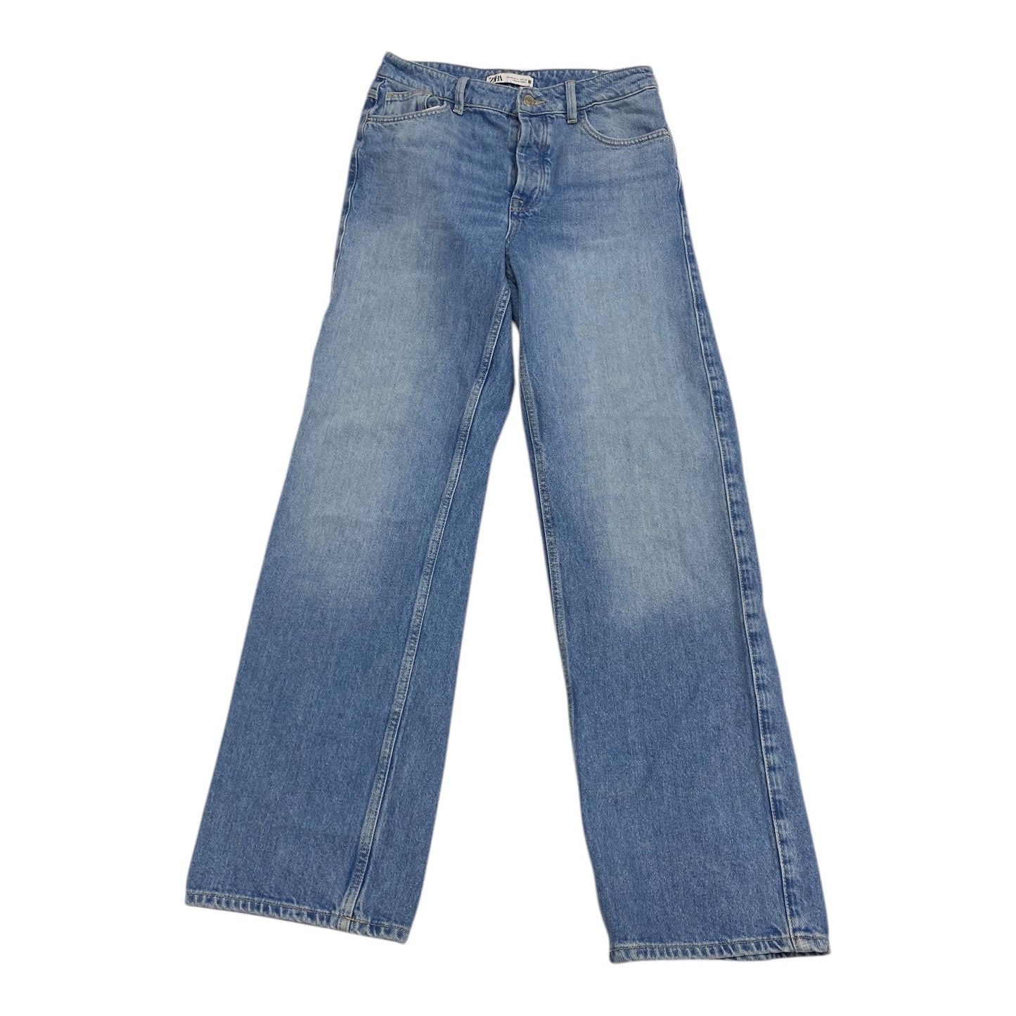 Jeans Straight By Zara In Blue Denim, Size: 6