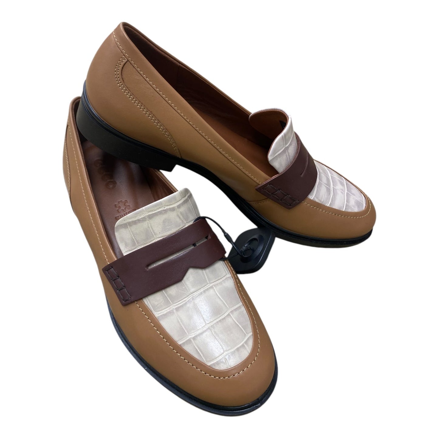 Shoes Flats By Ecco In Brown & Tan, Size: 8