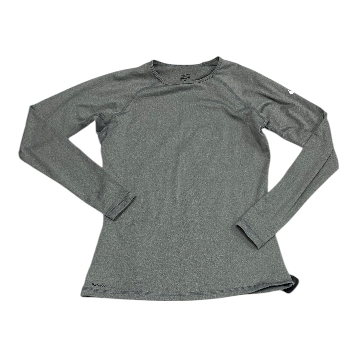 Athletic Top Long Sleeve Crewneck By Nike In Grey, Size: L