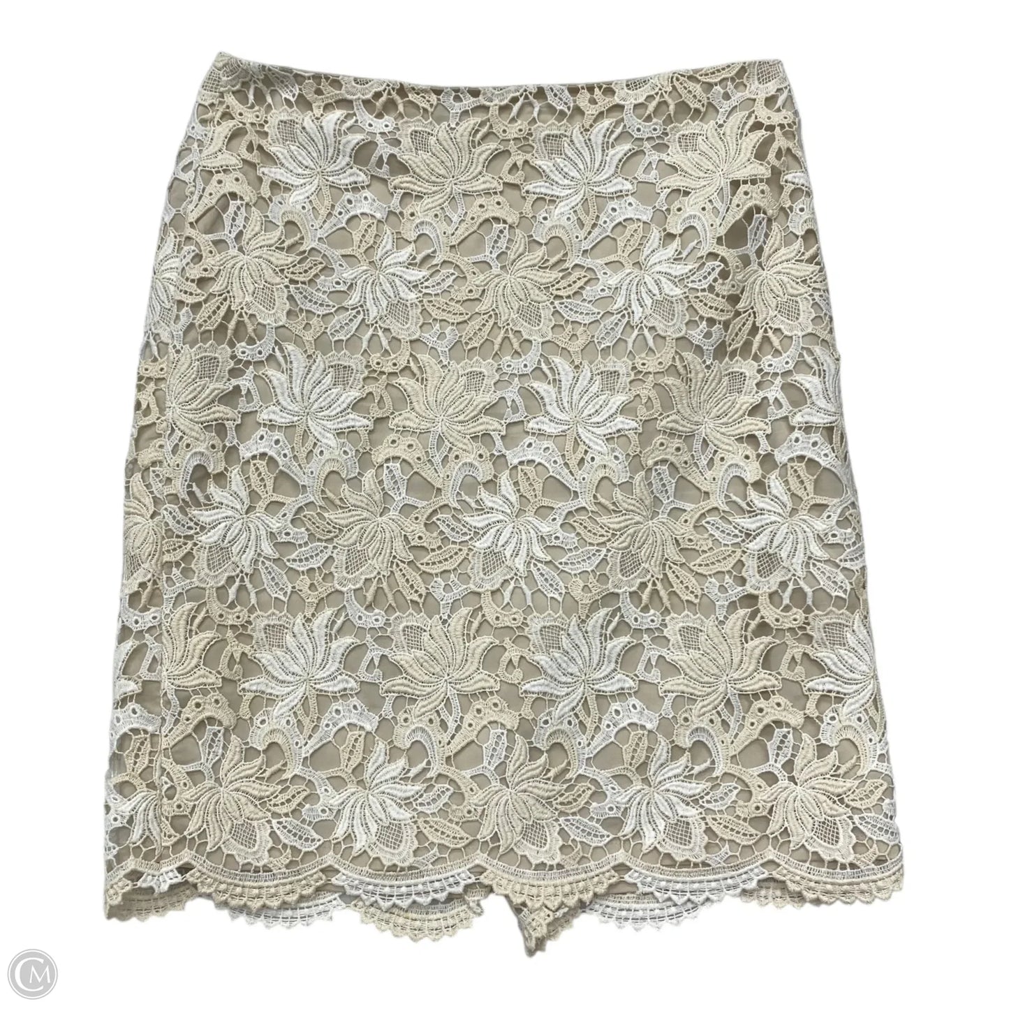 Skirt Midi By Ann Taylor In Tan & White, Size: 2p
