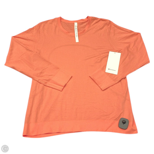 Athletic Top Long Sleeve Crewneck By Lululemon In Coral, Size: 12