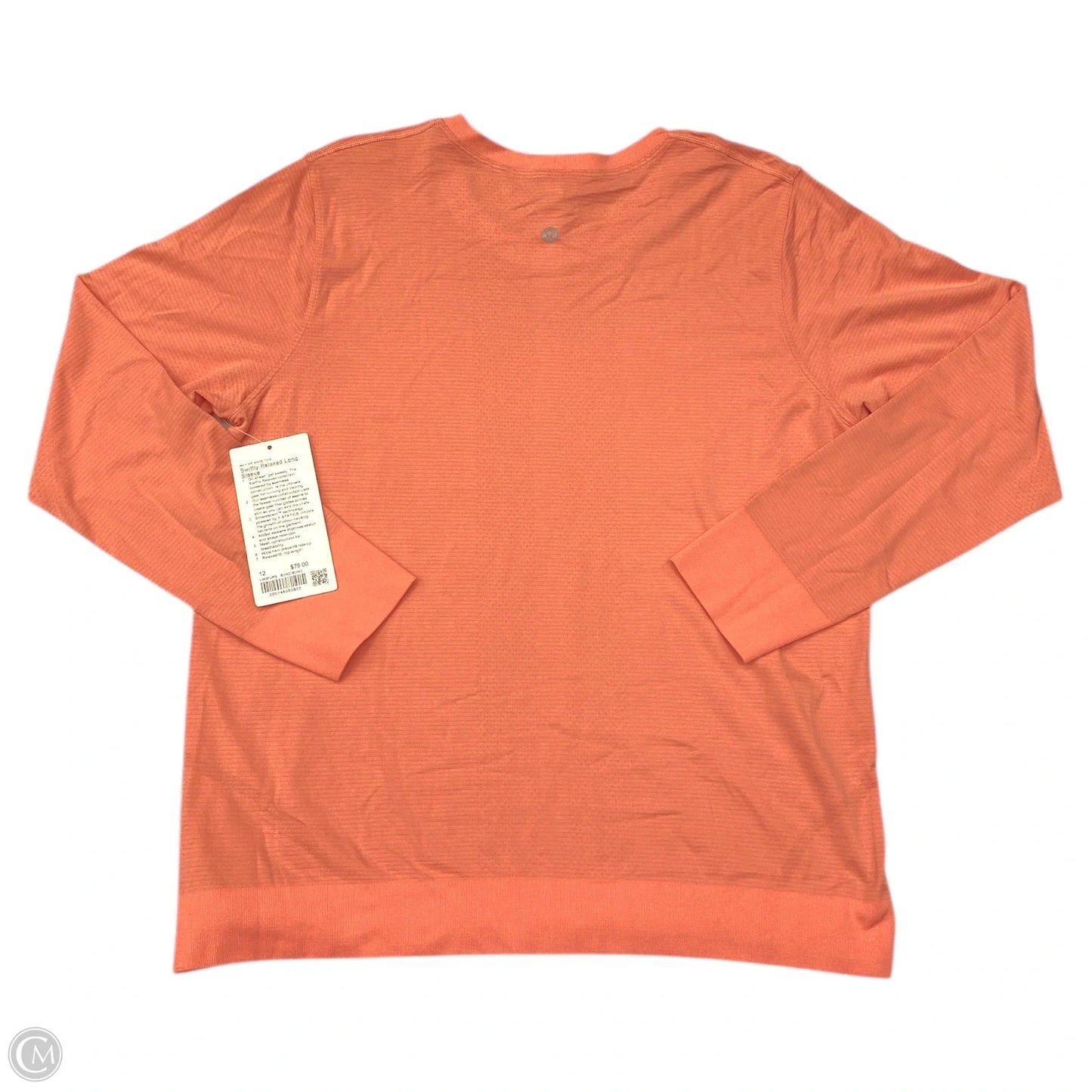 Athletic Top Long Sleeve Crewneck By Lululemon In Coral, Size: 12