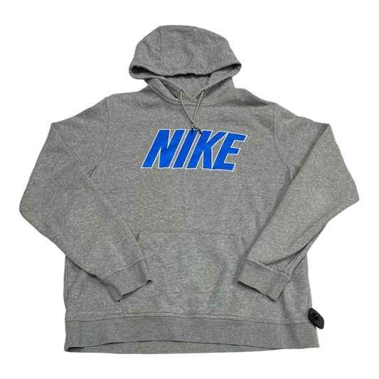 Sweatshirt Hoodie By Nike In Blue & Grey, Size: Xl