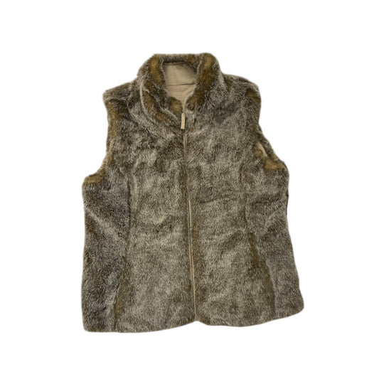 Vest Faux Fur & Sherpa By J. Jill In Brown, Size: M