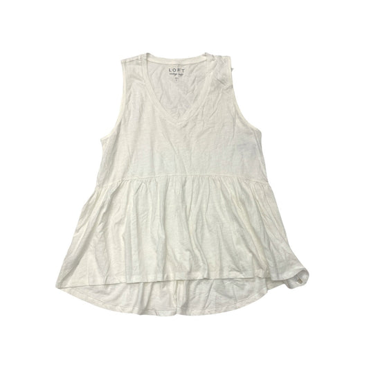 Top Sleeveless By Loft In Cream, Size: L