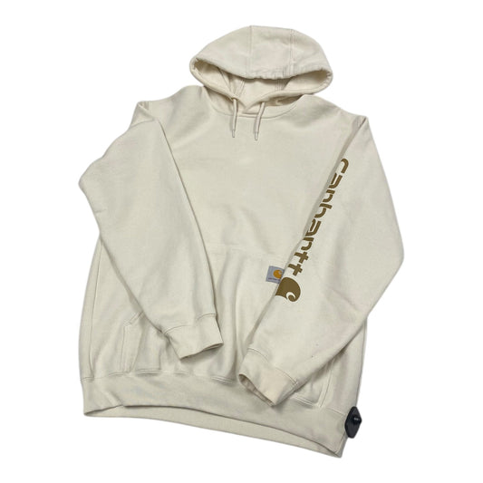 Sweatshirt Hoodie By Carhartt In Cream, Size: M