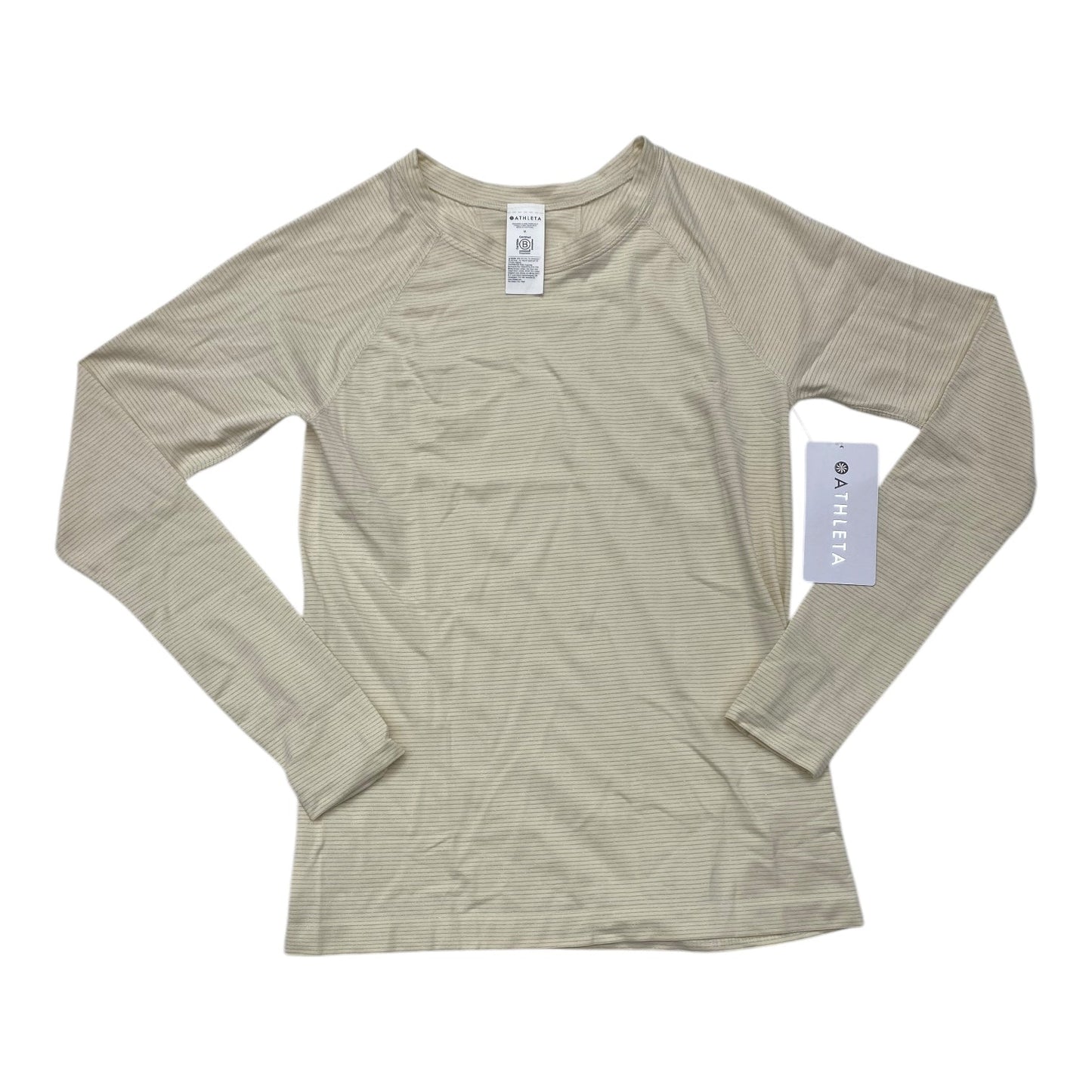 Athletic Top Long Sleeve Crewneck By Athleta In Cream, Size: M