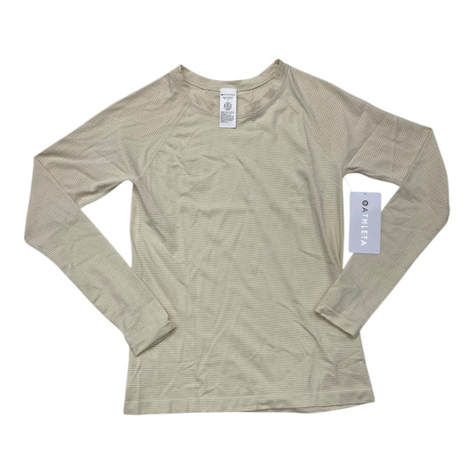 Athletic Top Long Sleeve Crewneck By Athleta In Cream, Size: M