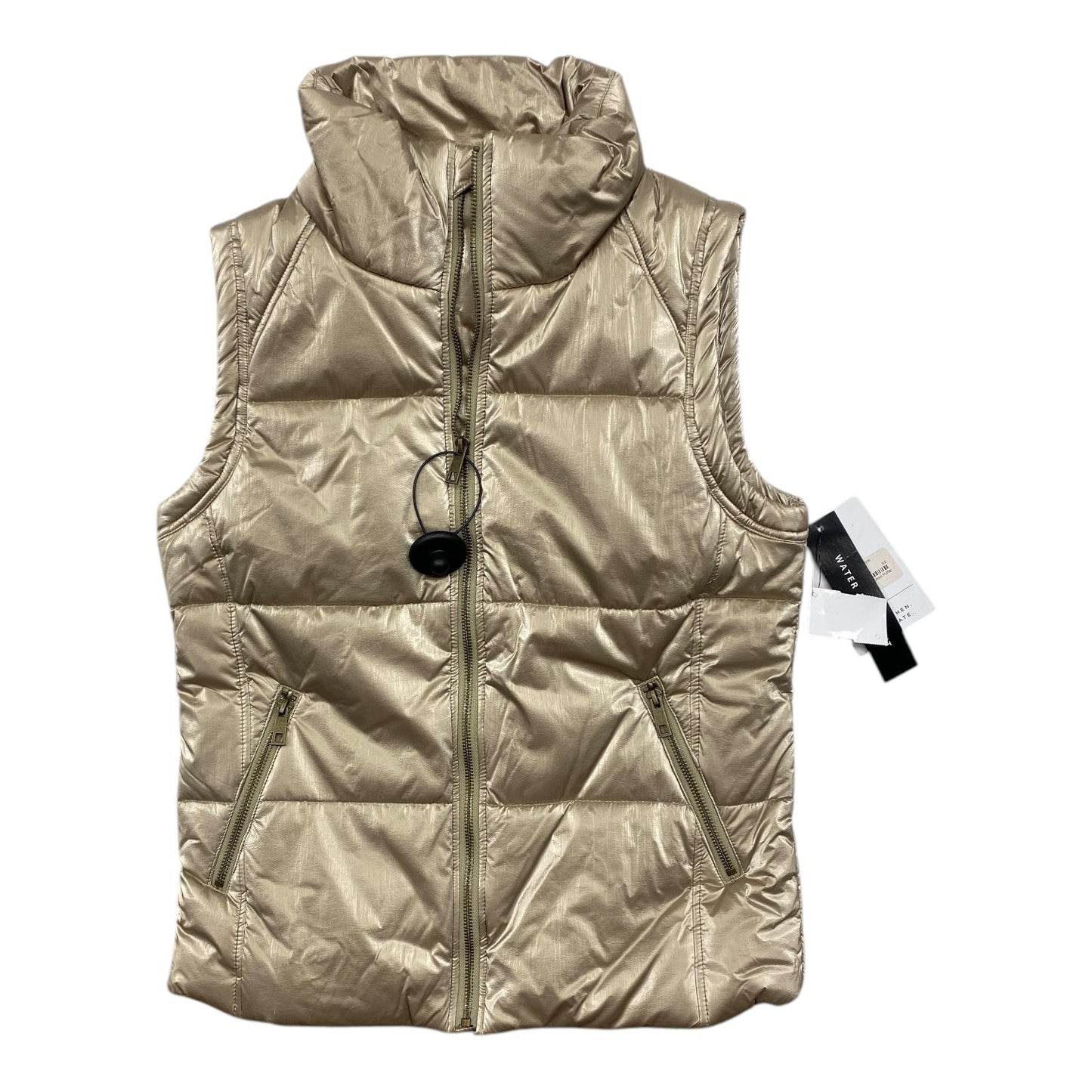 Vest Puffer & Quilted By Mainstream Boutique In Gold, Size: Xs