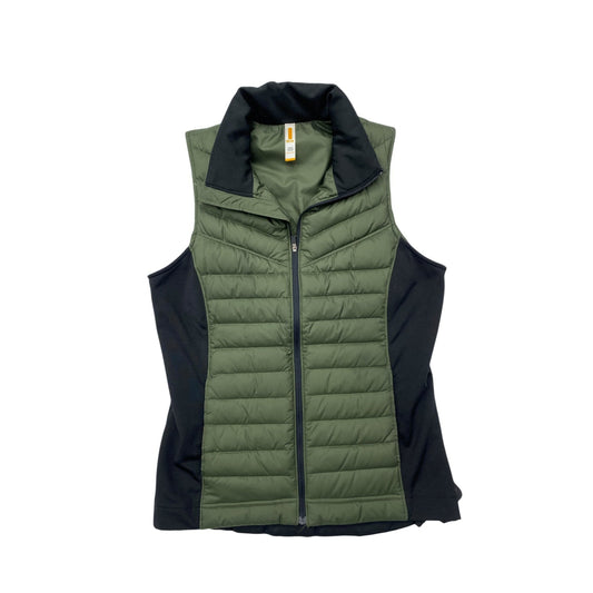 Vest Puffer & Quilted By Lucy In Black & Green, Size: M