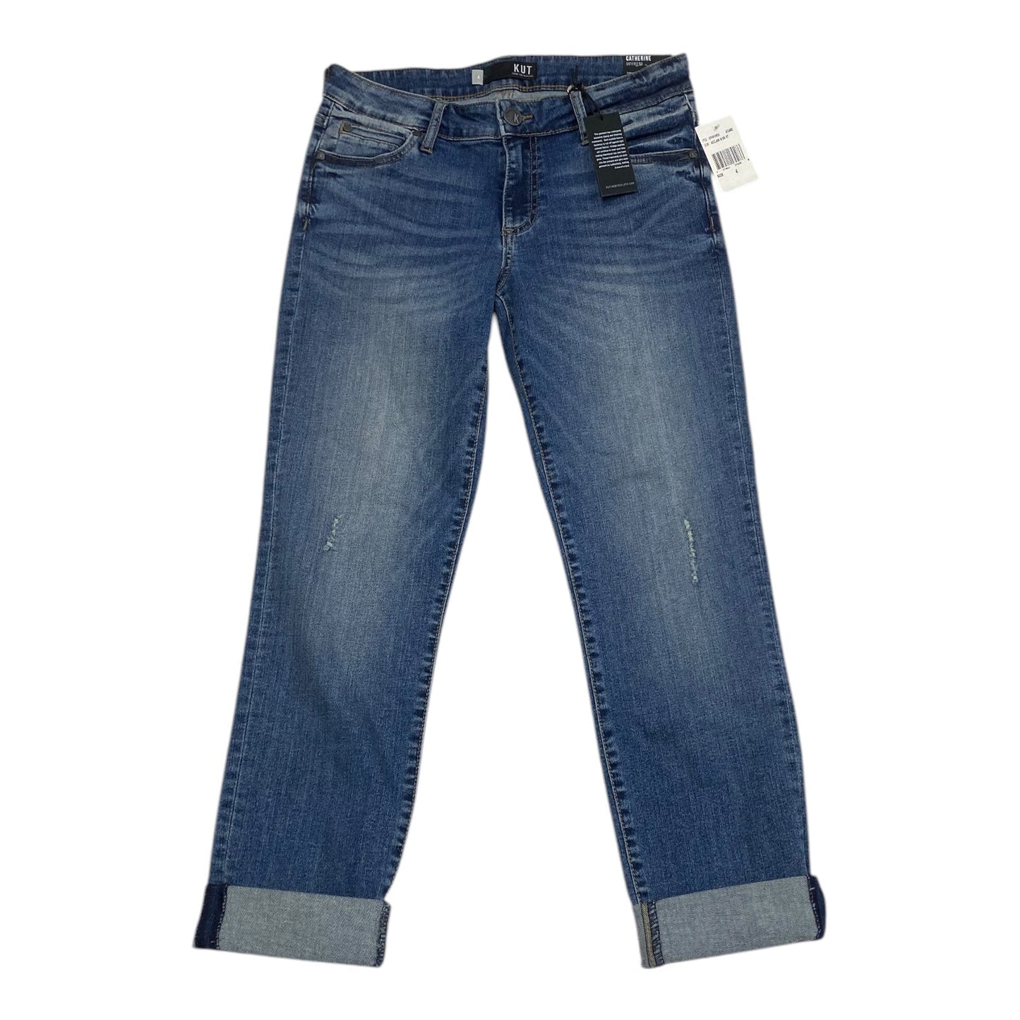 Jeans Boyfriend By Kut In Blue, Size: 4