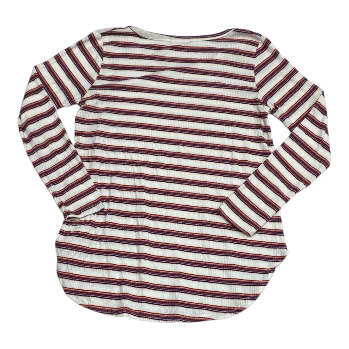 Top Long Sleeve By Peyton Jensen In Striped Pattern, Size: M