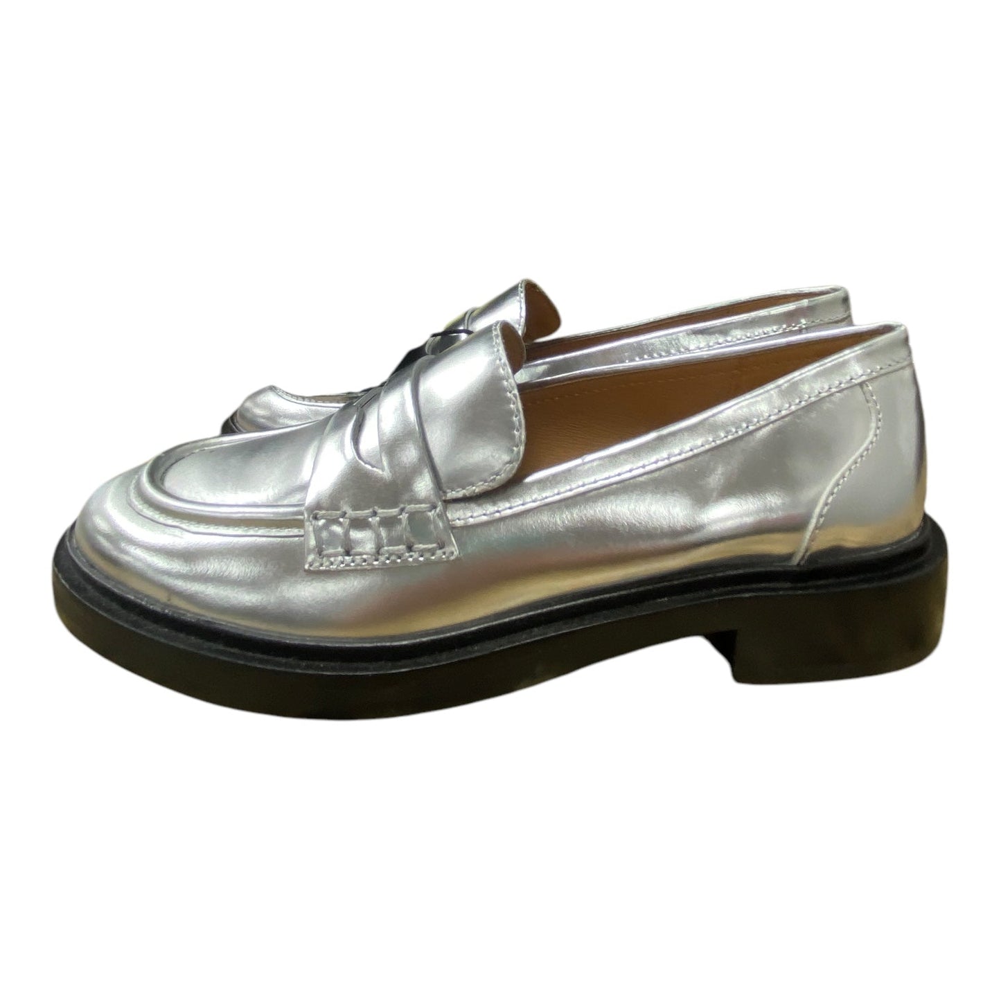 Shoes Heels Block By Madewell In Silver, Size: 6