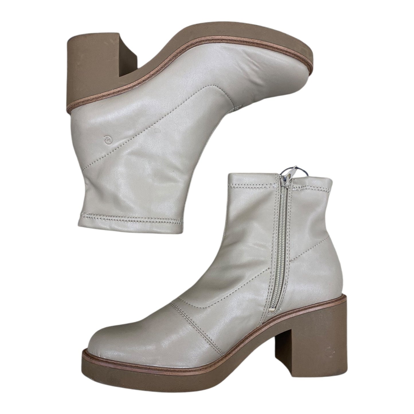 Boots Ankle Heels By Life Stride In Beige, Size: 7.5