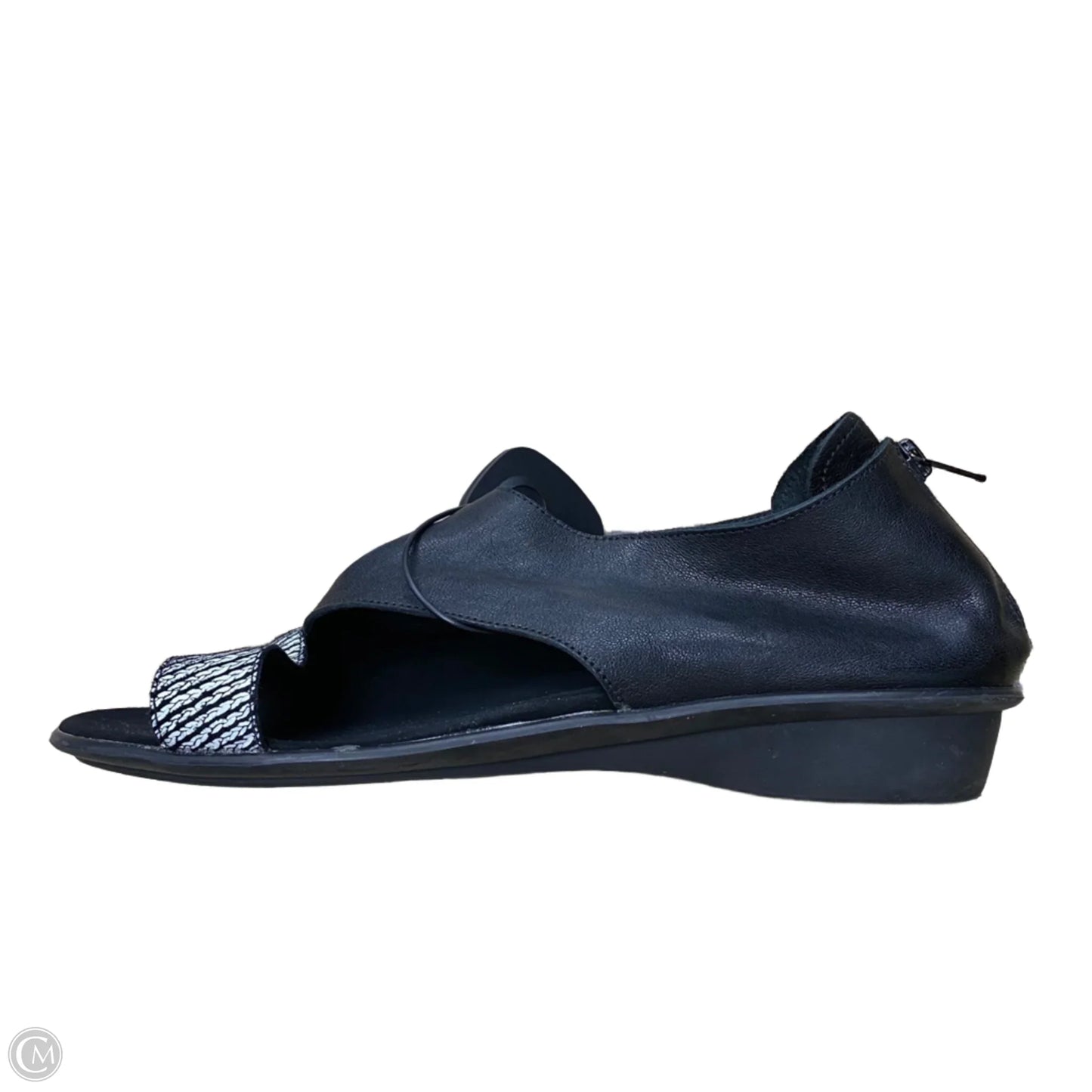 Sandals Heels Wedge By Sesto Meucci In Black & Grey, Size: 11