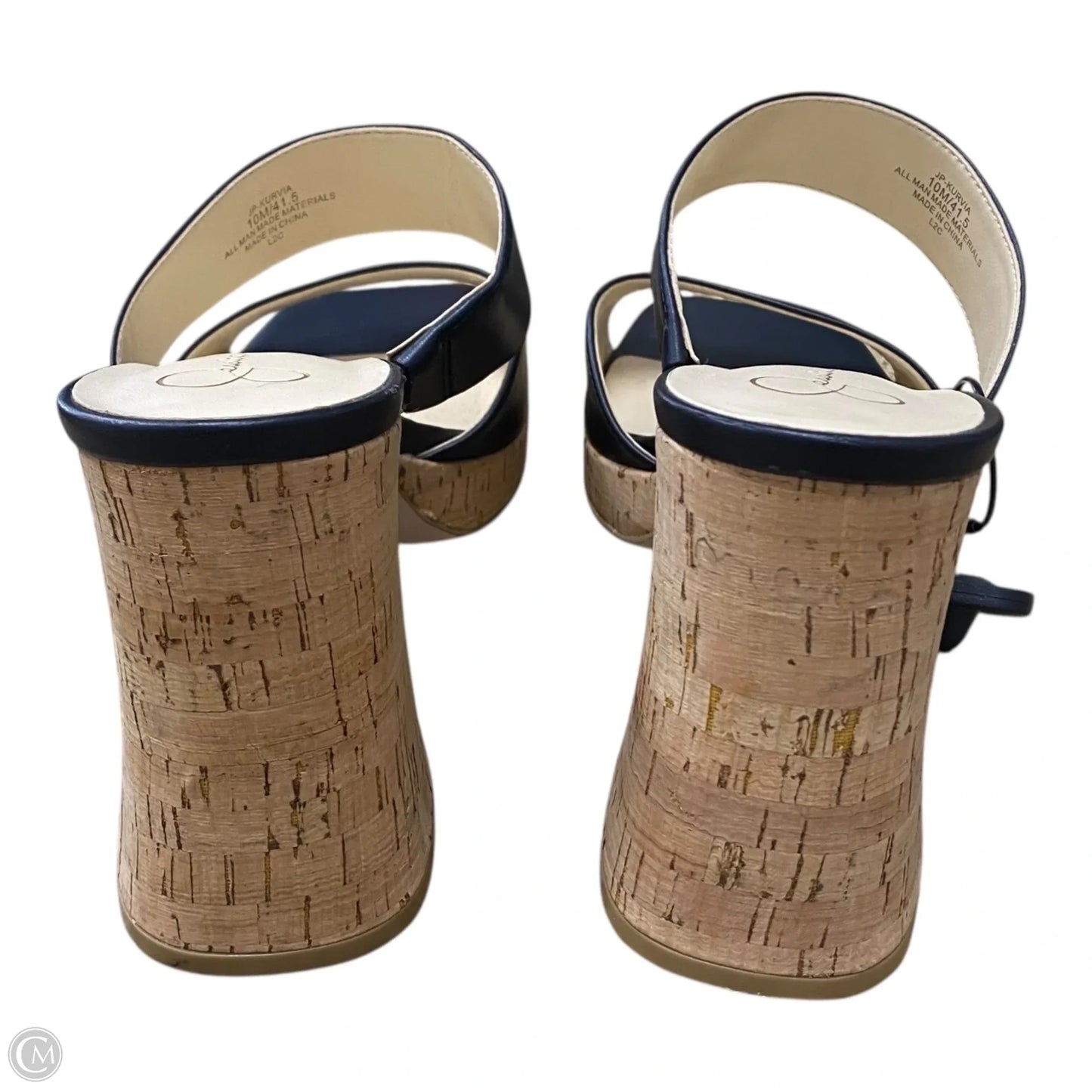 Sandals Heels Block By Jessica Simpson In Black & Tan, Size: 10