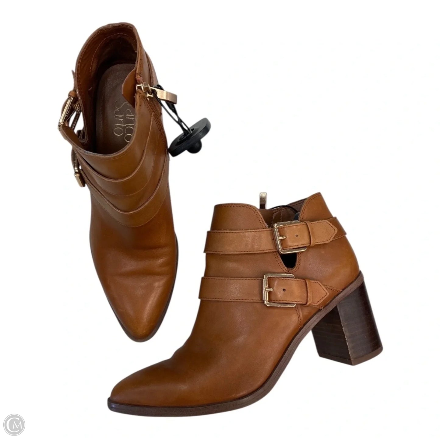 Boots Ankle Heels By Franco Sarto In Brown, Size: 7.5