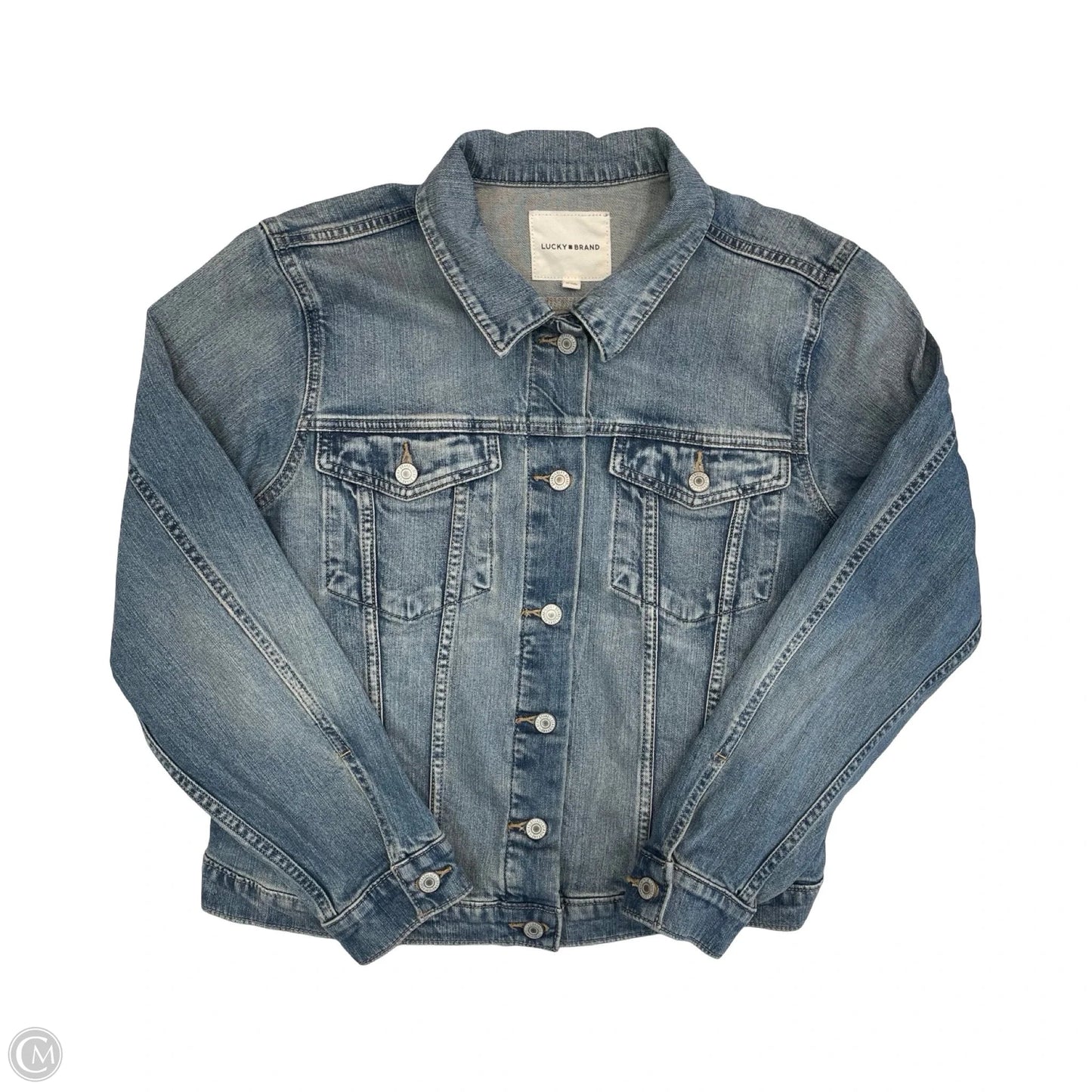 Jacket Denim By Lucky Brand In Blue, Size: Xl