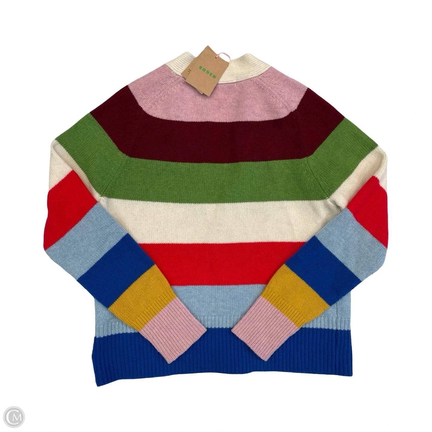 Sweater Cardigan By Boden In Striped Pattern, Size: S