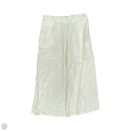 Pants Linen By Nicole Miller In White & Yellow, Size: L