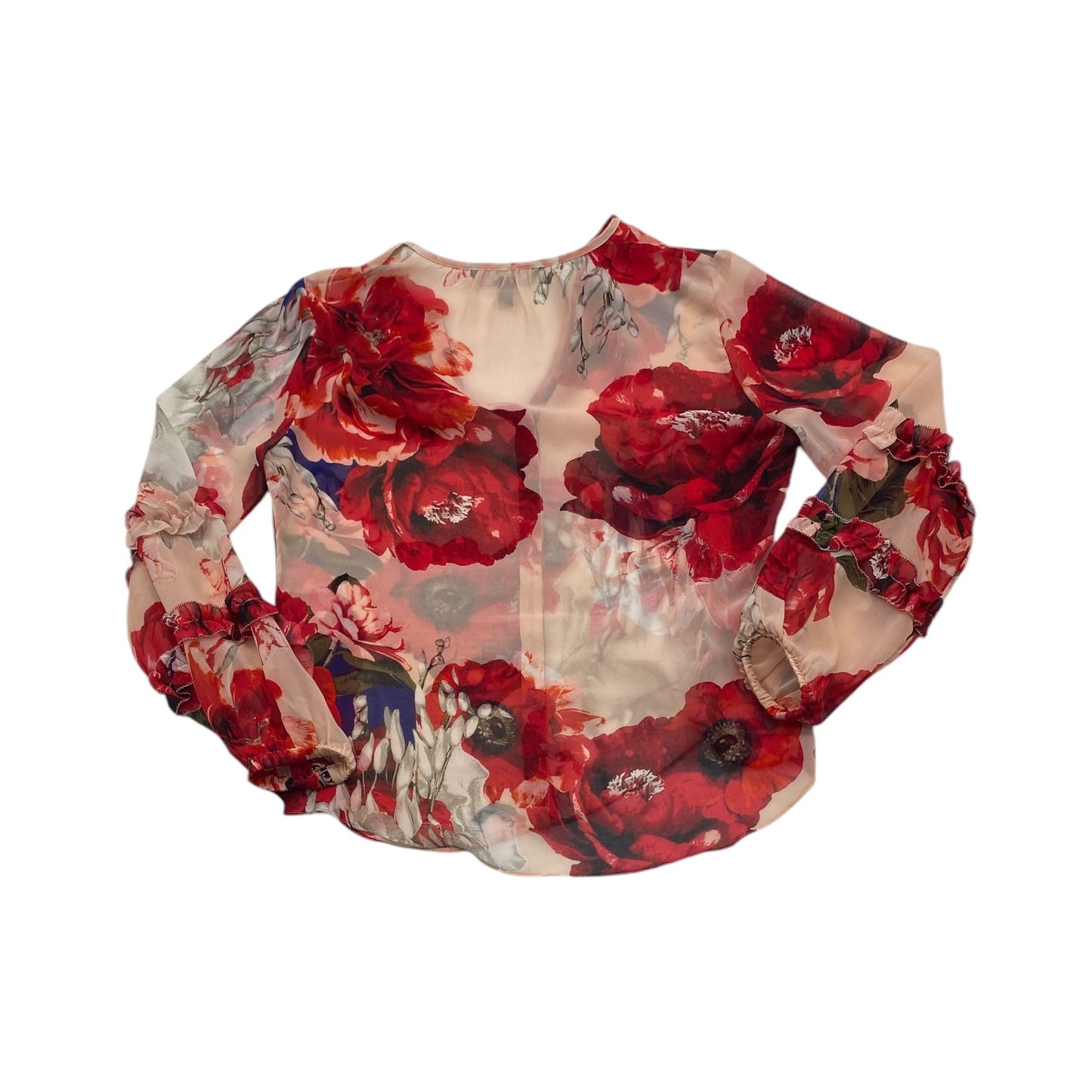 Top Long Sleeve By White House Black Market In Floral Print, Size: Xs