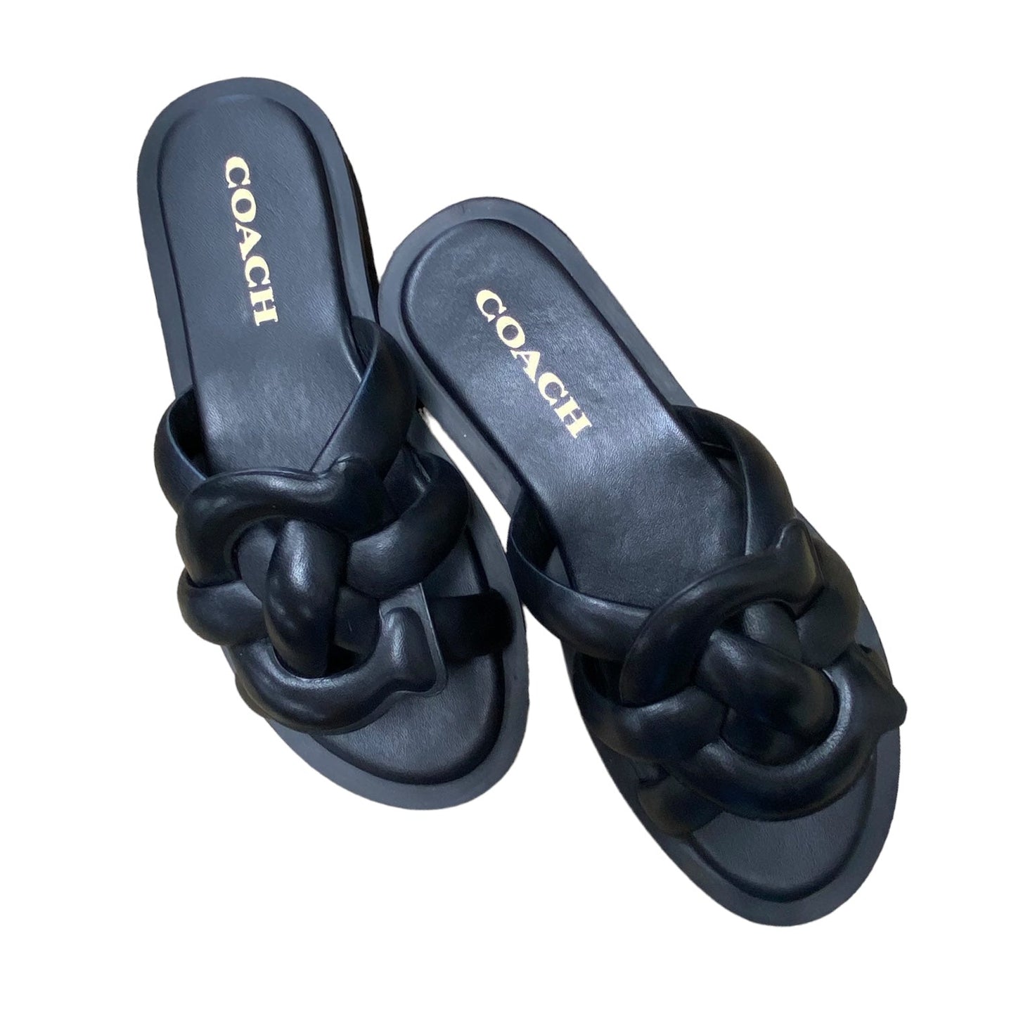 Black Sandals Designer Coach, Size 6