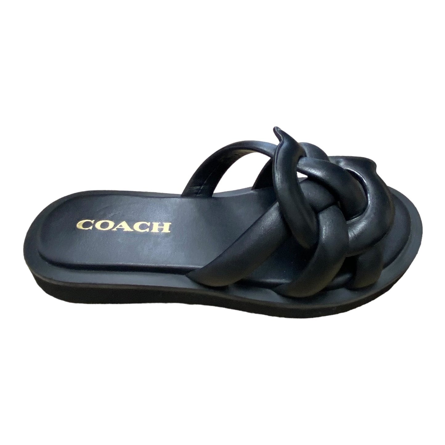 Black Sandals Designer Coach, Size 6