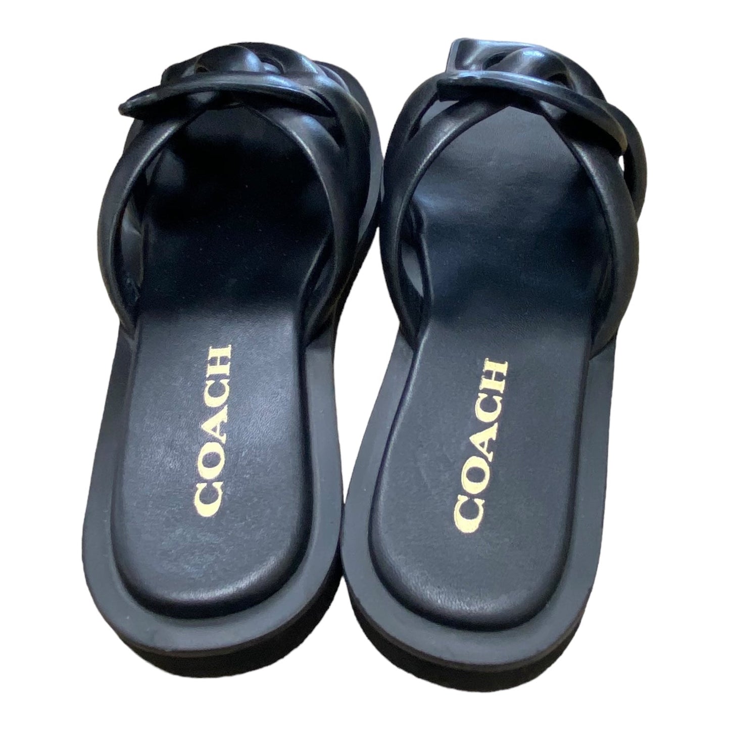 Black Sandals Designer Coach, Size 6