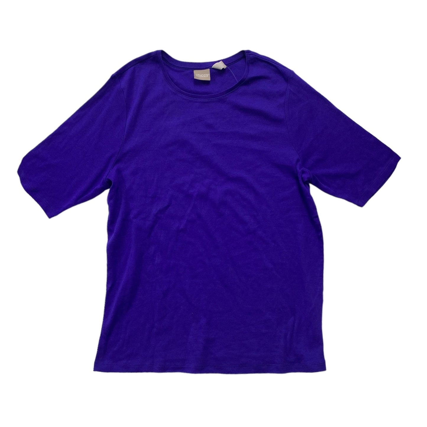 Purple Top Short Sleeve Basic Chicos, Size Xl