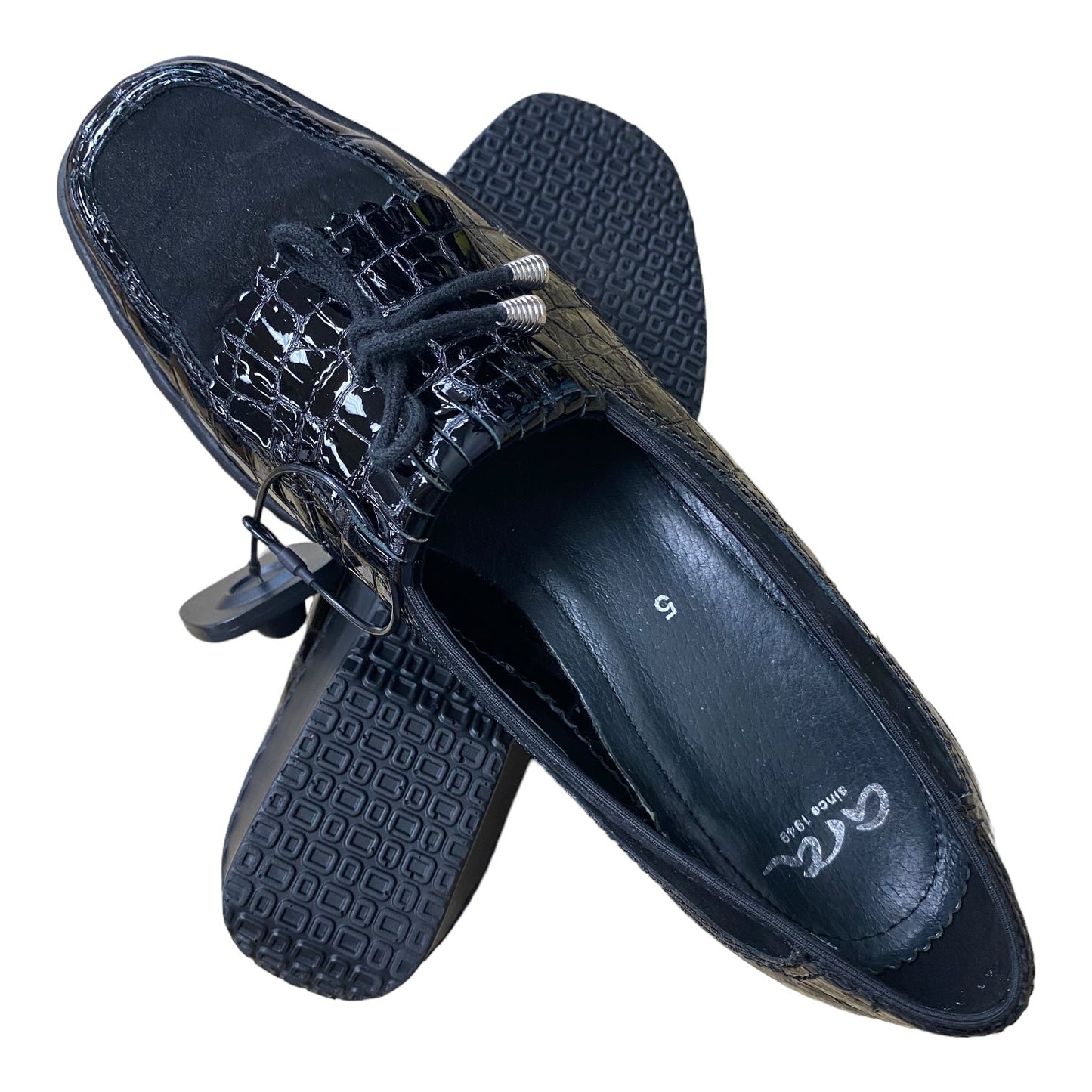 Black Shoes Heels Block Cmc, Size 7.5