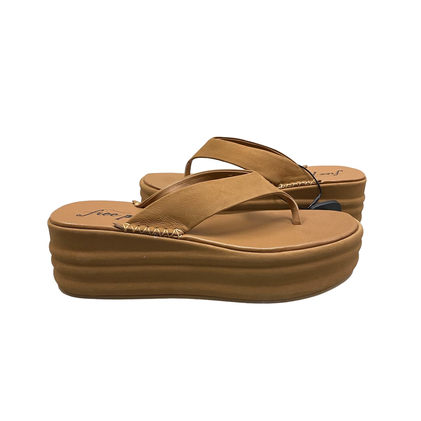 Brown Sandals Heels Platform Free People, Size 10