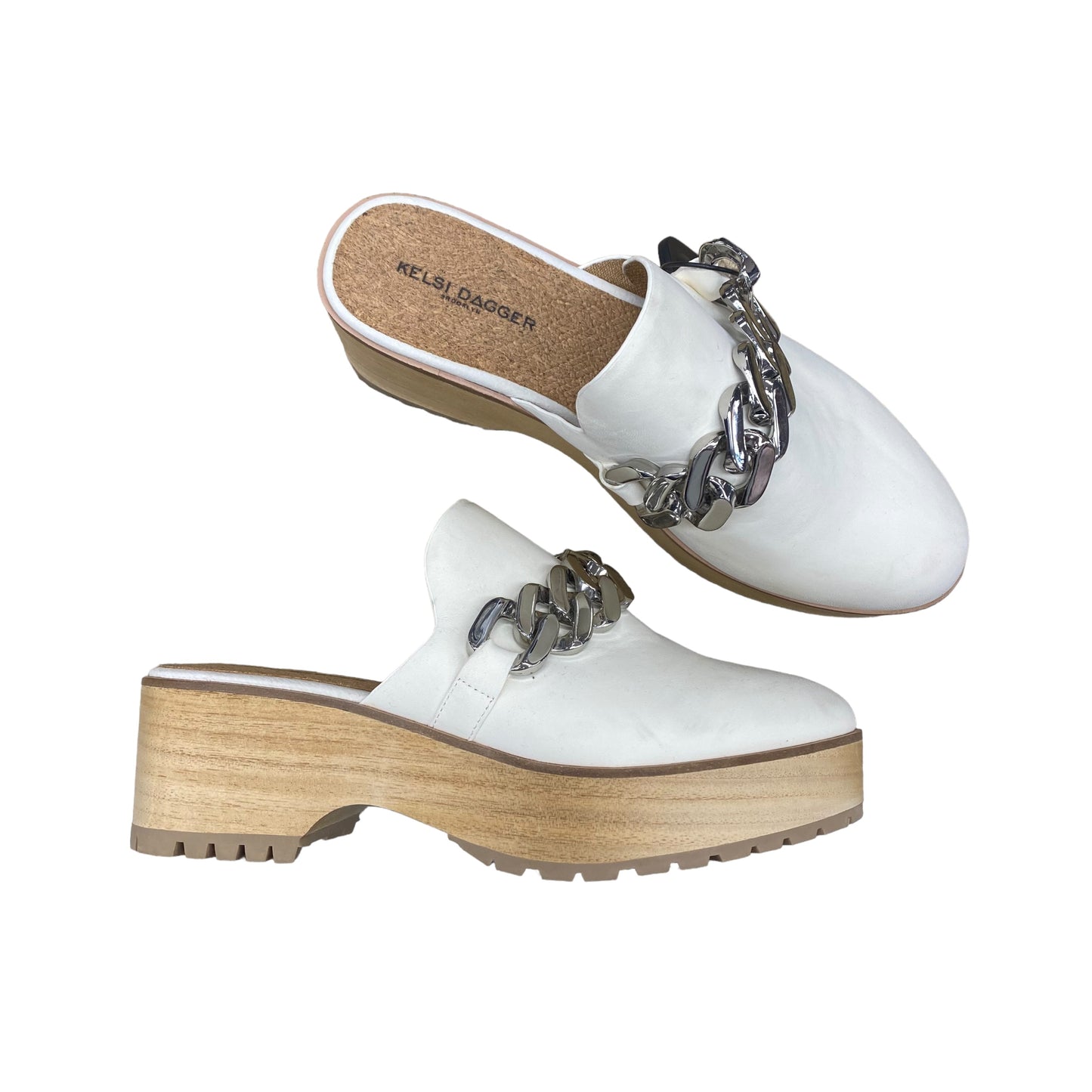 Cream & Tan Shoes Heels Platform Kelsi Dagger, Size 10