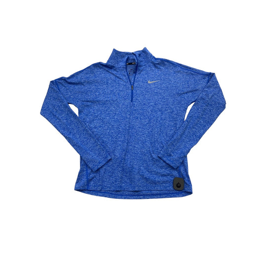 Blue Athletic Top Long Sleeve Collar Nike, Size S