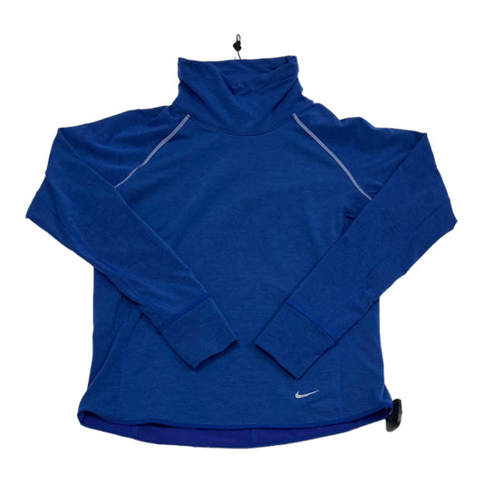 Blue Athletic Top Long Sleeve Collar Nike, Size M