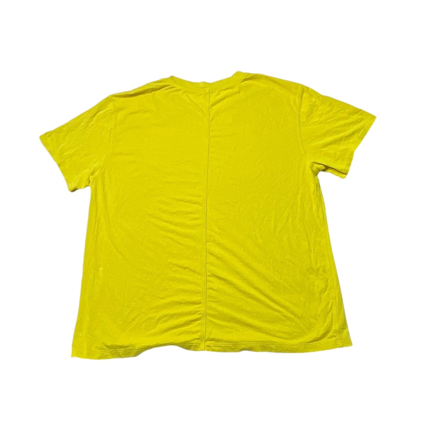 Athletic Top Short Sleeve By Lululemon In Yellow, Size: L