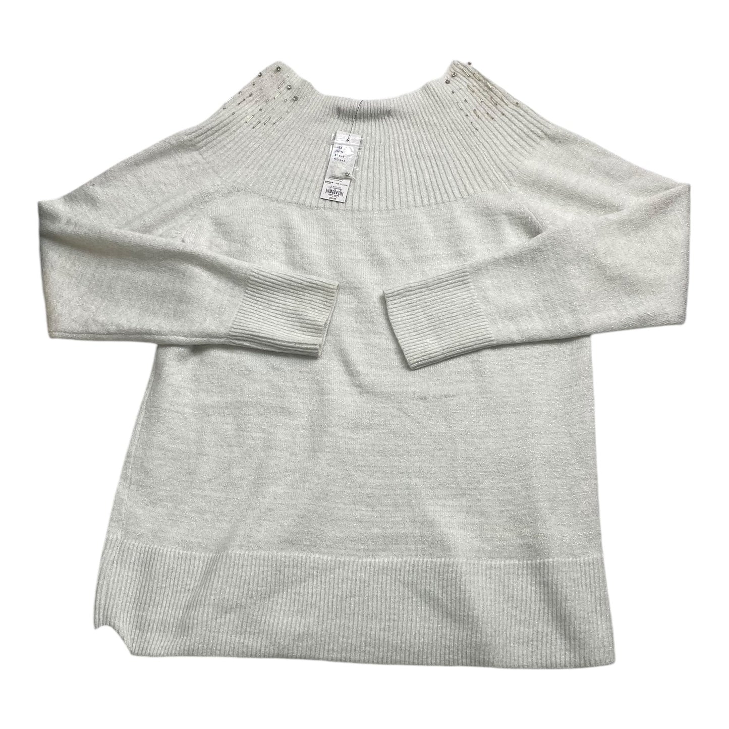 Sweater By Apt 9 In Silver & White, Size: 1x