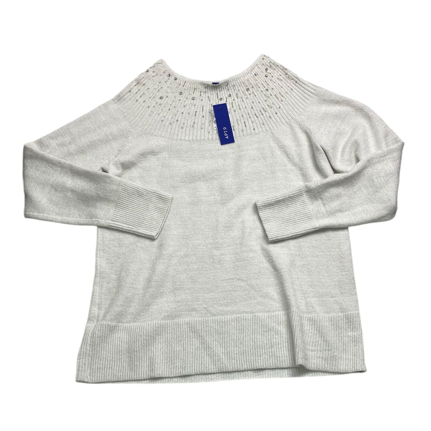 Sweater By Apt 9 In Silver & White, Size: 1x