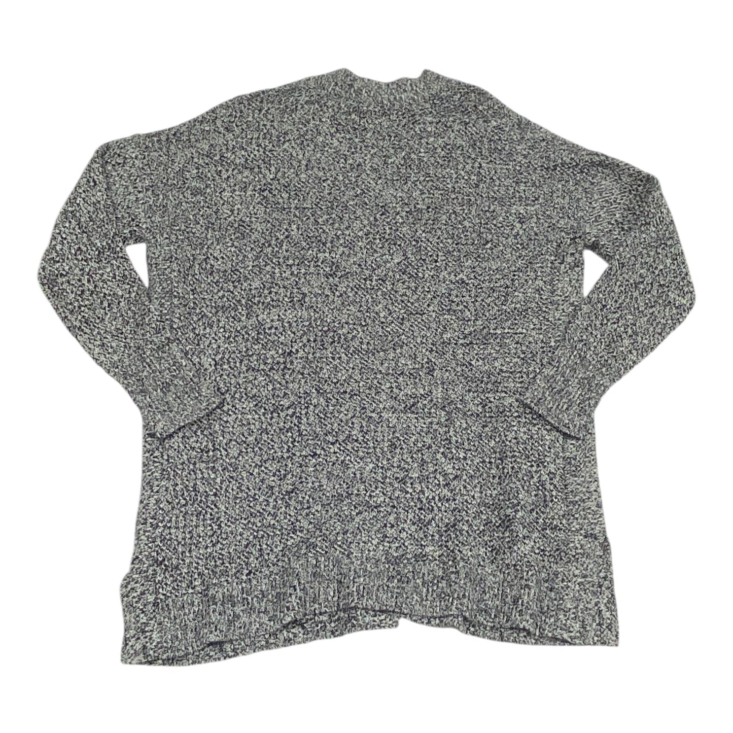 Sweater Cardigan By Loft In Black & Grey, Size: L